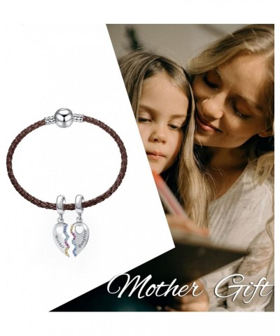 Mother Daughter Son Dangle Charm 2pcs Heart Love Puzzle Set Bead for Pandora Bracelet Mom Love Daughter $8.66 Bracelets