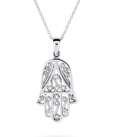 Personalize Yogi Cubic Zirconia Blue CZ Amulet Talisman Hamsa Hand Of God Pendant Necklace Dangle Earring For Women Teen Jewe...