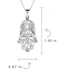 Personalize Yogi Cubic Zirconia Blue CZ Amulet Talisman Hamsa Hand Of God Pendant Necklace Dangle Earring For Women Teen Jewe...