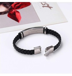 Medical Alert ID Bracelets for Men Women Adjustable Braided Leather Wristband Emergency Identification Cuff Bracelet Health S...