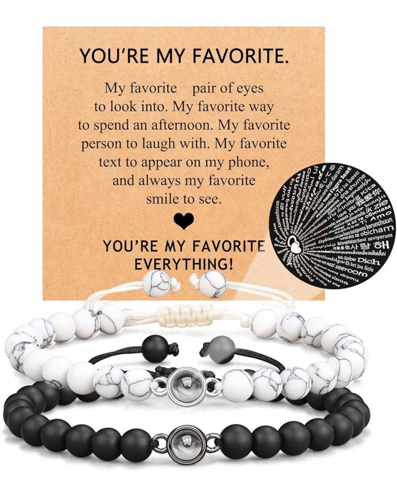 I Love You 100 Languages Bracelets Couples Gifts To My Men, Boyfriend, Girlfriend, Husband, My Love, Soulmate, Fiance - Anniv...