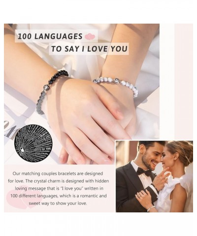 I Love You 100 Languages Bracelets Couples Gifts To My Men, Boyfriend, Girlfriend, Husband, My Love, Soulmate, Fiance - Anniv...