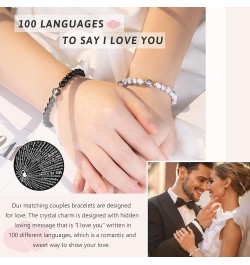 I Love You 100 Languages Bracelets Couples Gifts To My Men, Boyfriend, Girlfriend, Husband, My Love, Soulmate, Fiance - Anniv...