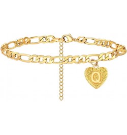 Gold Plated Initial Letter Alphabet Anklet for Women Girls Heart Charm Ankle Bracelet Adjustable Chain Name Anklets Beach Foo...