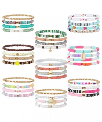 36 Pcs Heishi Clay Bead Bracelet Stackable Stretch Women Jewelry Bracelets Y2k Bracelets Colorful Beaded Bracelets for Women ...