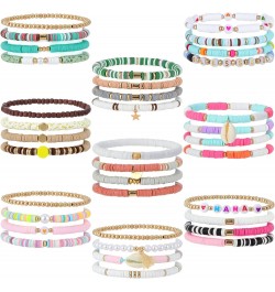 36 Pcs Heishi Clay Bead Bracelet Stackable Stretch Women Jewelry Bracelets Y2k Bracelets Colorful Beaded Bracelets for Women ...