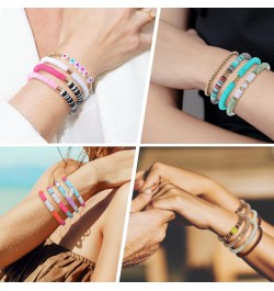 36 Pcs Heishi Clay Bead Bracelet Stackable Stretch Women Jewelry Bracelets Y2k Bracelets Colorful Beaded Bracelets for Women ...