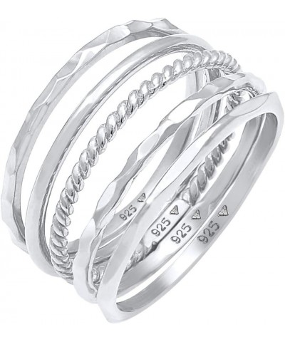 Ladies Set Stacking Minimal Trend Blogger Basic in 925 Sterling Silver Silver $29.44 Rings