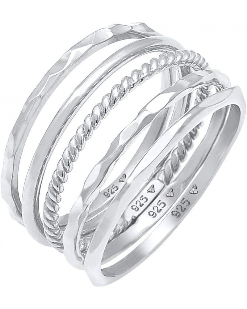 Ladies Set Stacking Minimal Trend Blogger Basic in 925 Sterling Silver Silver $29.44 Rings