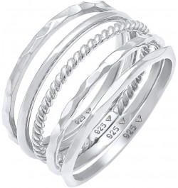 Ladies Set Stacking Minimal Trend Blogger Basic in 925 Sterling Silver Silver $29.44 Rings