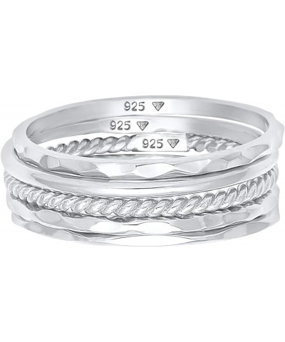 Ladies Set Stacking Minimal Trend Blogger Basic in 925 Sterling Silver Silver $29.44 Rings