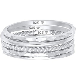 Ladies Set Stacking Minimal Trend Blogger Basic in 925 Sterling Silver Silver $29.44 Rings