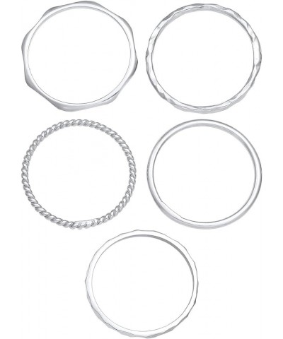 Ladies Set Stacking Minimal Trend Blogger Basic in 925 Sterling Silver Silver $29.44 Rings