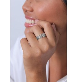 Ladies Set Stacking Minimal Trend Blogger Basic in 925 Sterling Silver Silver $29.44 Rings