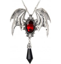 Halloween Retro Bat Wing Purple Gemstone Pendant Stylish Gothic Necklace Halloween Party Decorations Red $10.90 Necklaces