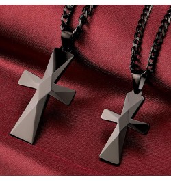 Tungsten Carbide Crosses Large or Small with a Matching Color Cuban Chain Selection of Narrow or Wide 22.0 Inches Small Black...