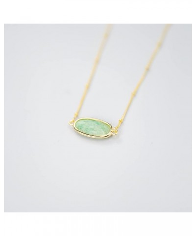 Natural Gemstone Pendant Necklace, 14K Gold Plated Healing Crystal Necklaces for Women Amazonite $8.39 Necklaces