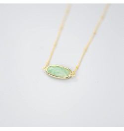 Natural Gemstone Pendant Necklace, 14K Gold Plated Healing Crystal Necklaces for Women Amazonite $8.39 Necklaces