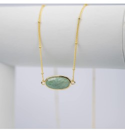 Natural Gemstone Pendant Necklace, 14K Gold Plated Healing Crystal Necklaces for Women Amazonite $8.39 Necklaces