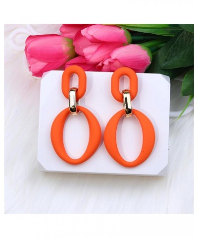 Acrylic Rectangle Earrings for Women girls, Geometric Statement Drop Dangle Earrings Fashion Acrylic Oval Hoop Earrings Orang...