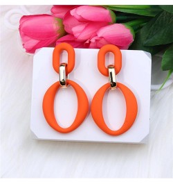 Acrylic Rectangle Earrings for Women girls, Geometric Statement Drop Dangle Earrings Fashion Acrylic Oval Hoop Earrings Orang...