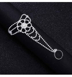 Rhinestone Finger Ring Bracelet Tassel Hand Chain Finger Ring Crystal Hand Jewelry Finger Ring for Women and Girls Modern $8....