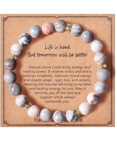 Get Well Soon Gifts for Women, Natural Healing Power Gemstone Bracelet, Anxiety Bracelet for Women Men Teen Girls pink $10.82...