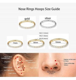 3Pcs 20G 18G 16G Surgical Steel Hinged Segment Nose Rings Septum Jewelry, Lip Nose Ring Helix Cartilage Conch Piercing Jewelr...