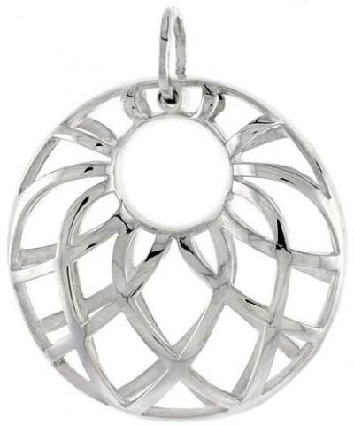 Sterling Silver Round Pendant, 1 1/8 inch Long $31.46 Pendants