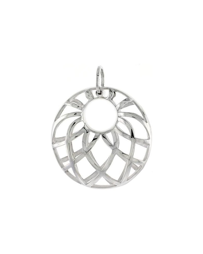 Sterling Silver Round Pendant, 1 1/8 inch Long $31.46 Pendants