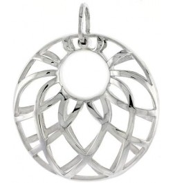 Sterling Silver Round Pendant, 1 1/8 inch Long $31.46 Pendants