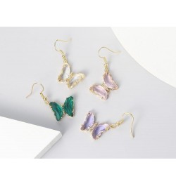 Colorful Butterfly Glass Drop Dangle Earrings Cubic Zircon Gold Plated Butterfly Earrings Cute Charms Dangling Earring Dainty...