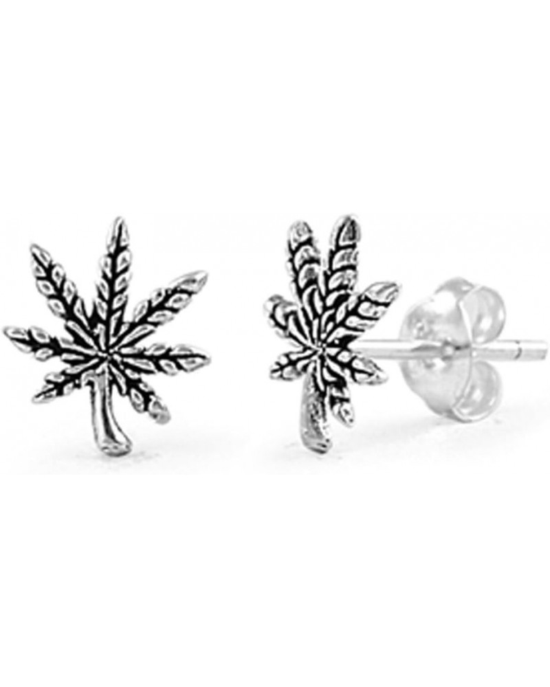 Marijuana Stud Earrings .925 Sterling Silver $7.45 Earrings