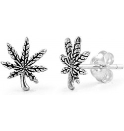 Marijuana Stud Earrings .925 Sterling Silver $7.45 Earrings