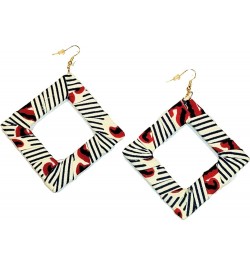 African Earrings for Women | Ethnic African Jewelry | Fabric Earrings for Women diamond_white $7.67 Earrings