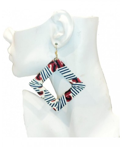 African Earrings for Women | Ethnic African Jewelry | Fabric Earrings for Women diamond_white $7.67 Earrings