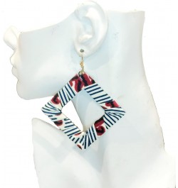 African Earrings for Women | Ethnic African Jewelry | Fabric Earrings for Women diamond_white $7.67 Earrings