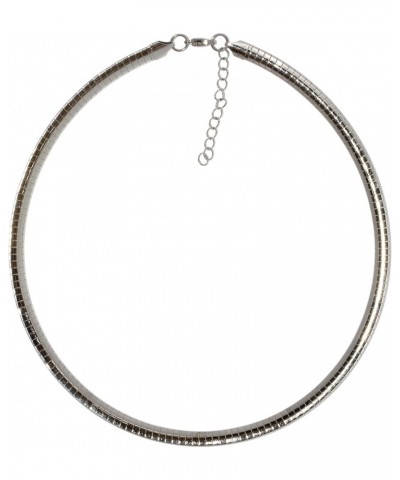 17.5" Stainless Steel Omega 6mm Wide Necklace Silver Tone $9.59 Necklaces