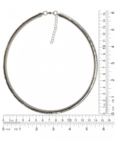 17.5" Stainless Steel Omega 6mm Wide Necklace Silver Tone $9.59 Necklaces