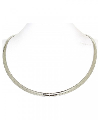 17.5" Stainless Steel Omega 6mm Wide Necklace Silver Tone $9.59 Necklaces