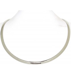 17.5" Stainless Steel Omega 6mm Wide Necklace Silver Tone $9.59 Necklaces