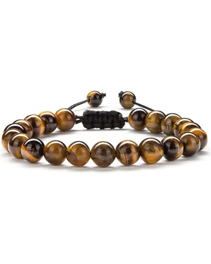 Natural Healing Crystal Beads Bracelet Gemstone Couple Adjustable Gift Bracelet 5A Yellow Tiger Eye $8.39 Bracelets