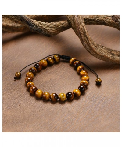 Natural Healing Crystal Beads Bracelet Gemstone Couple Adjustable Gift Bracelet 5A Yellow Tiger Eye $8.39 Bracelets