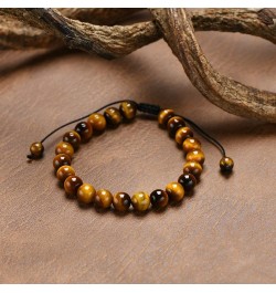 Natural Healing Crystal Beads Bracelet Gemstone Couple Adjustable Gift Bracelet 5A Yellow Tiger Eye $8.39 Bracelets