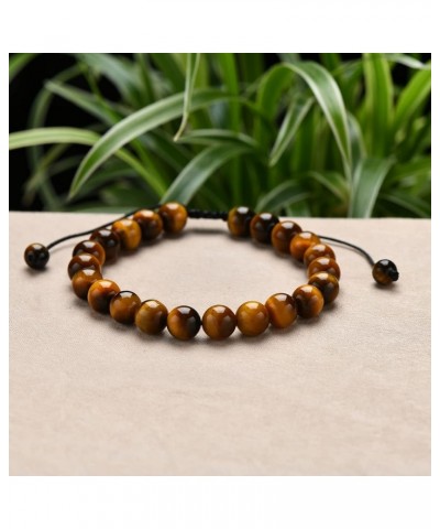 Natural Healing Crystal Beads Bracelet Gemstone Couple Adjustable Gift Bracelet 5A Yellow Tiger Eye $8.39 Bracelets