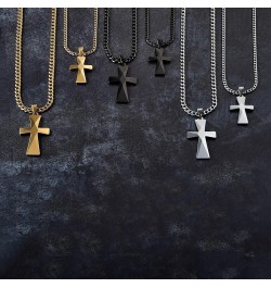 Tungsten Carbide Crosses Large or Small with a Matching Color Cuban Chain Selection of Narrow or Wide 22.0 Inches Small Black...