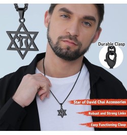 David of Star Necklace for Men Women, Jewish Star Pendant Necklace Stainless Steel Hebrew Amulet Jewelry, Gift Box 10. Custom...