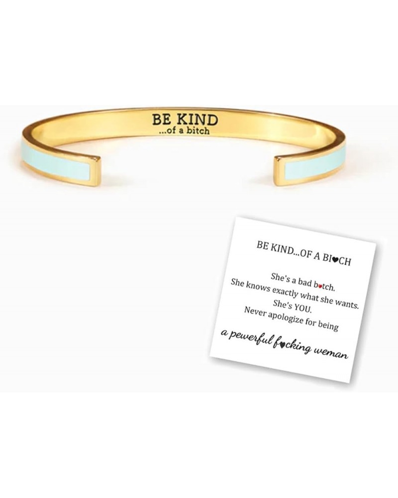 Be Kind...Of A Bitch Color Bangle, Inspirational Bracelets for Women Hidden Message Cuff Bangle, Personalized Inspirational J...