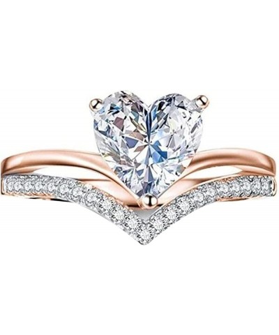 Ring Hand Ring Exquisite Workmanship Wide Application Alloy Heart Shaped Finger Ring Wedding Accessories Women Ring Rose Gold...