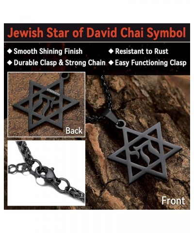 David of Star Necklace for Men Women, Jewish Star Pendant Necklace Stainless Steel Hebrew Amulet Jewelry, Gift Box 10. Custom...